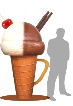 Ice Cream Cone with Cherry, Chocolate Stick and Handle