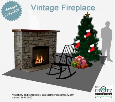Vintage Christmas Fire Place
