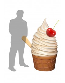 Vanilla Ice Cream Cone with Cherry