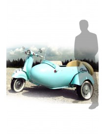 Vespa With Side Car Blue