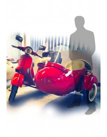 Vespa with Side Car Red