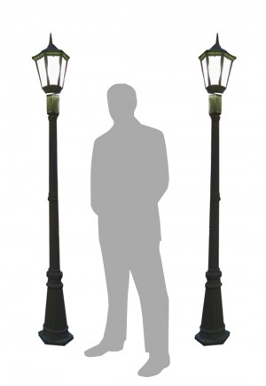 Single Head Lamp Post Black