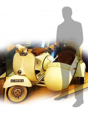 Vespa With Side Car White